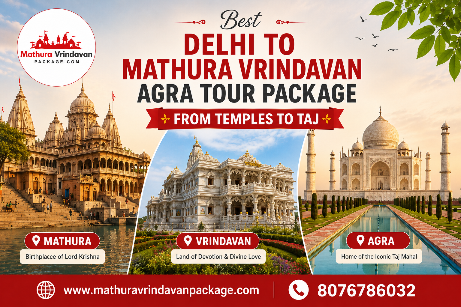 Delhi to Mathura Vrindavan Agra